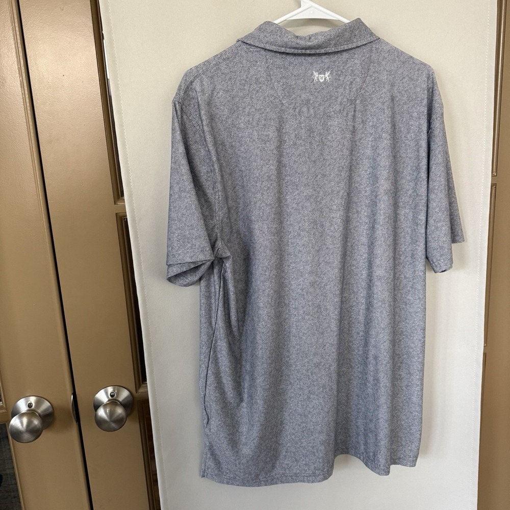 Hickey Freeman Men's Medium Grey Short Sleeve Golf Performance Polo Collar Shirt - Picture 3 of 7